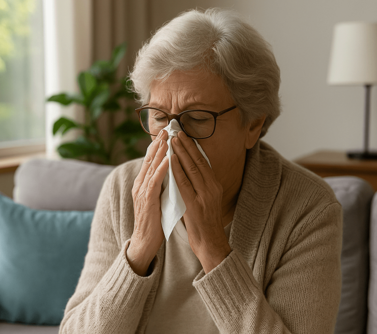 Alergia primaveral en personas mayores- síntomas, prevención y cuidados en casa